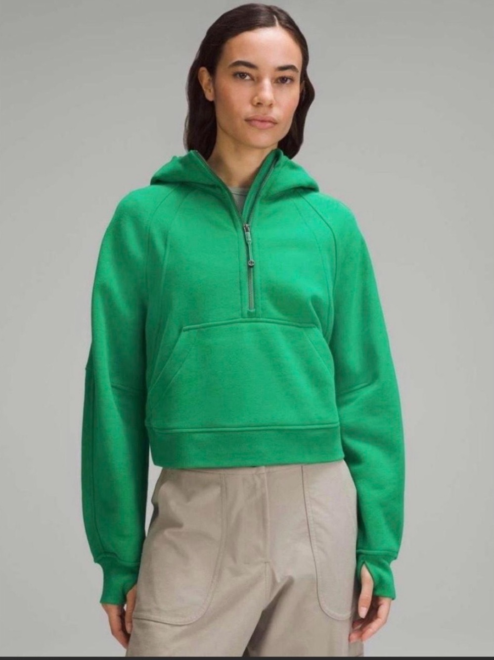 Lululemon Scuba Oversized Half-Zip Hoodie Green Punch XS/S